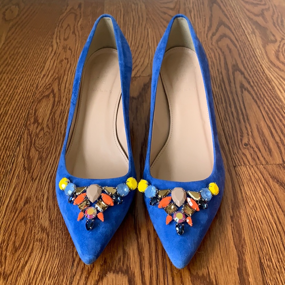 Blue Bejeweled J. Crew Heels Size 9